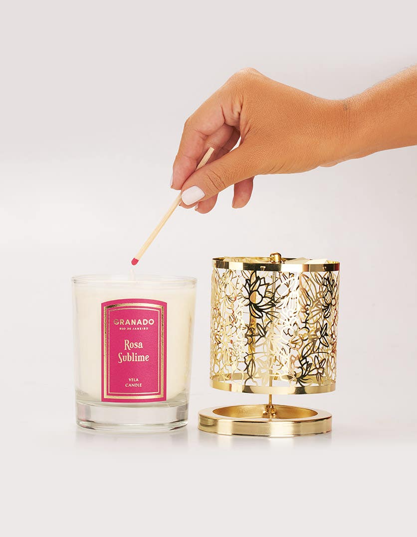 Kit Vela & Lanterna Rosa Sublime