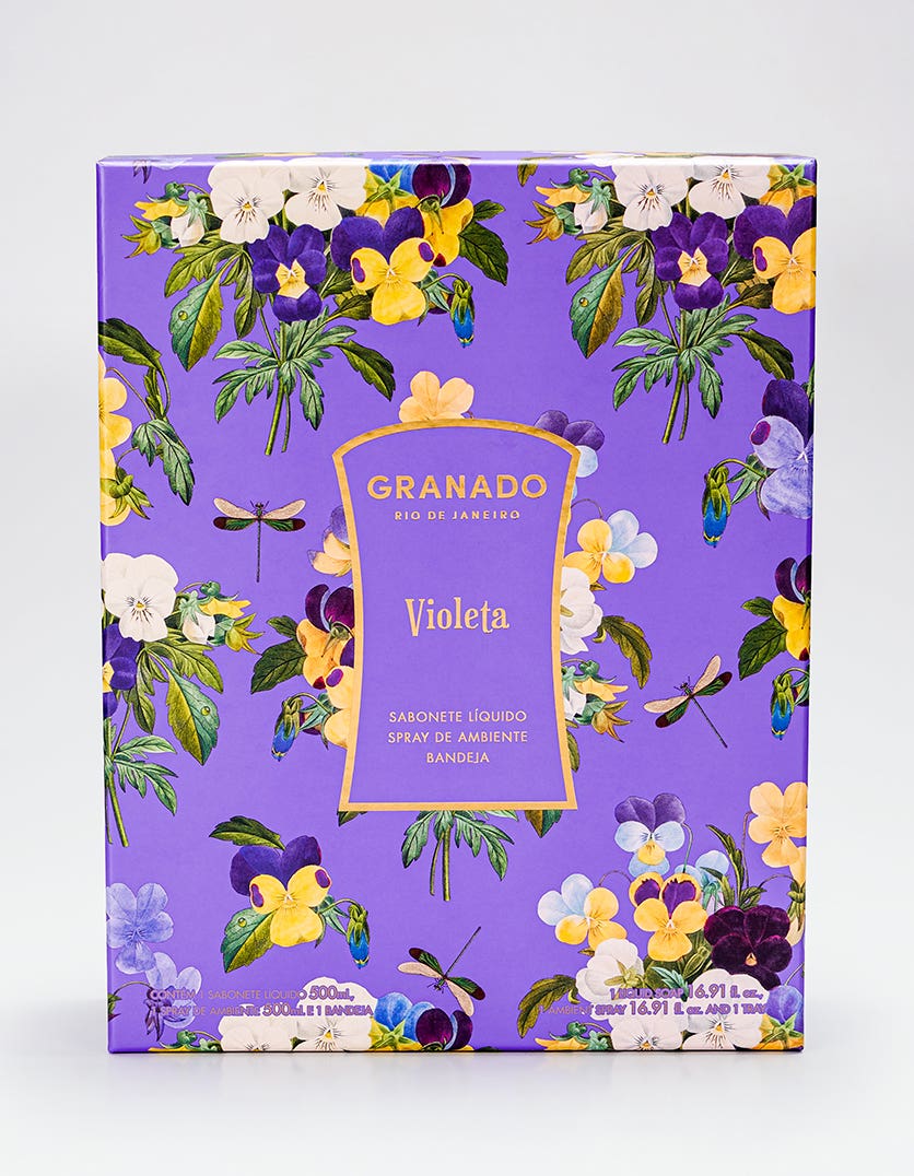 Kit Spray de Ambiente & Sabonete Líquido + Porta-objetos Violeta