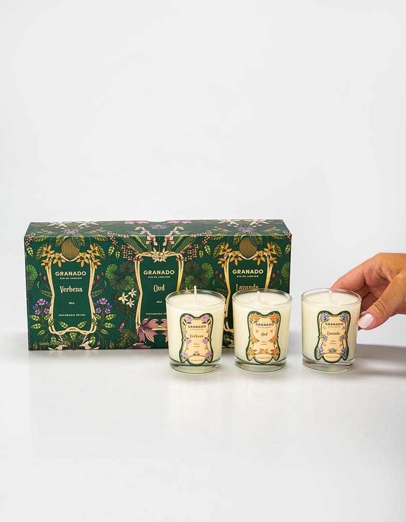 Kit Trio Velas Colonias Vintage 80g