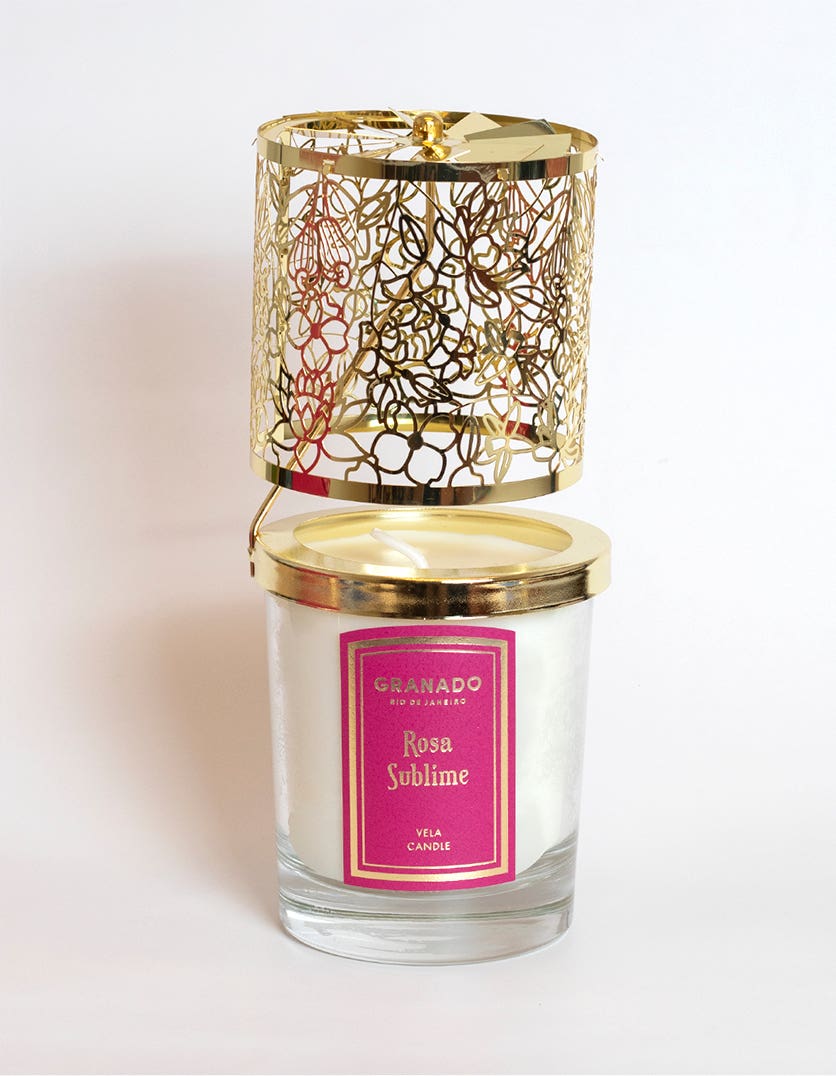 Kit Vela & Lanterna Rosa Sublime